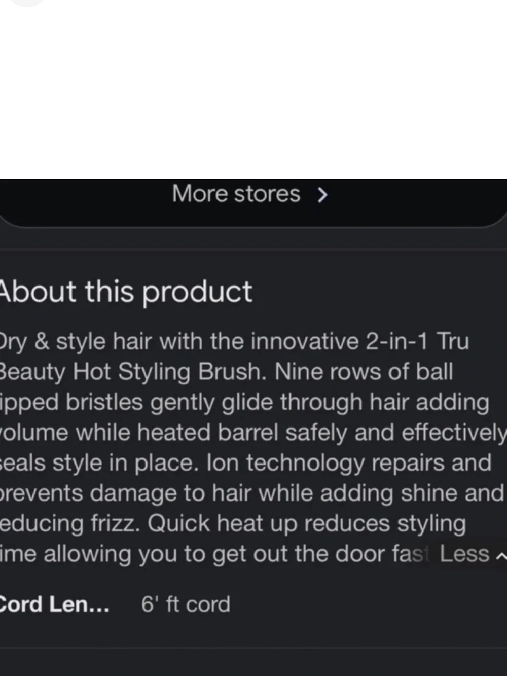 Tru Beauty Hot Styling Brush 2 in 1 Blow Dry Curl Smooth Pink Black